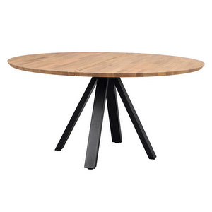 Carradale-ruokapöytä, tammi/musta V-jalka, Ø 150 cm Carradale-ruokapöytä, tammi/musta V-jalka, Ø 150 cm