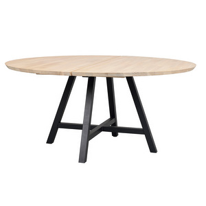 Carradale-ruokapöytä, valkoöljytty tammi/musta A-jalka, Ø 150 cm Carradale-ruokapöytä, valkoöljytty tammi/musta A-jalka, Ø 150 cm