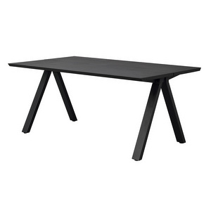 Carradale -jatkettava ruokapöytä, musta tammi/musta V-jalka, 170 x 100 cm Carradale -jatkettava ruokapöytä, musta tammi/musta V-jalka, 170 x 100 cm