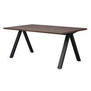 Carradale -jatkettava ruokapöytä, ruskea tammi/musta V-jalka, 170 x 100 cm Carradale -jatkettava ruokapöytä, ruskea tammi/musta V-jalka, 170 x 100 cm