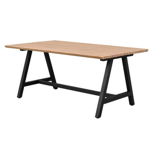 Carradale -jatkettava ruokapöytä, tammi/musta A-jalka, 170 x 100 cm Carradale -jatkettava ruokapöytä, tammi/musta A-jalka, 170 x 100 cm