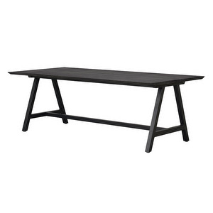 Carradale -jatkettava ruokapöytä, musta tammi/musta A-jalka, 220 x 100 cm Carradale -jatkettava ruokapöytä, musta tammi/musta A-jalka, 220 x 100 cm