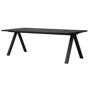 Carradale -jatkettava ruokapöytä, musta tammi/musta V-jalka, 220 x 100 cm Carradale -jatkettava ruokapöytä, musta tammi/musta V-jalka, 220 x 100 cm