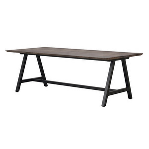 Carradale -jatkettava ruokapöytä, ruskea tammi/musta A-jalka, 220 x 100 cm Carradale -jatkettava ruokapöytä, ruskea tammi/musta A-jalka, 220 x 100 cm