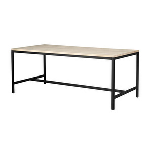 Everett -jatkettava ruokapöytä, valkolakattu tammi/musta, 100 x 180/280 cm Everett -jatkettava ruokapöytä, valkolakattu tammi/musta, 100 x 180/280 cm