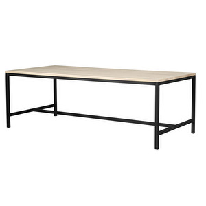 Everett -jatkettava ruokapöytä, valkolakattu tammi/musta, 100 x 220/320 cm Everett -jatkettava ruokapöytä, valkolakattu tammi/musta, 100 x 220/320 cm
