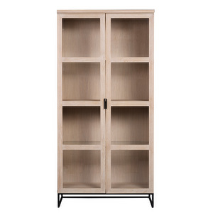 Everett-vitriini, valkolakattu tammi/musta, K 195 cm Everett-vitriini, valkolakattu tammi/musta, K 195 cm