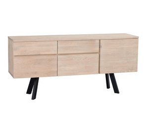 Fred-senkki, valkolakattu tammi, 170 x 79 cm