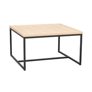 Deerfield-sohvapöytä, valkolakattu tammi /  musta, 70 x 70 cm