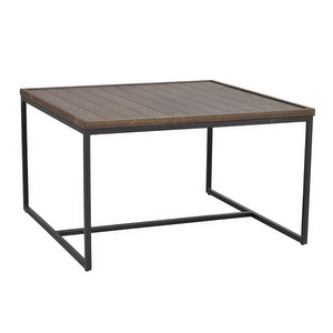 Deerfield-sohvapöytä, ruskea tammi /  musta, 80 x 80 cm