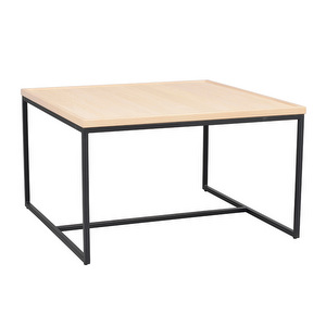 Deerfield-sohvapöytä, valkolakattu tammi /  musta, 80 x 80 cm