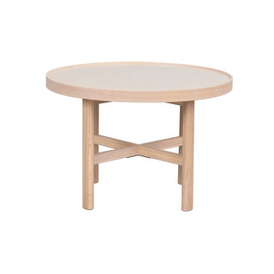 Marsden-sohvapöytä, valkolakattu tammi/beige keramiikka, Ø 60 cm Marsden-sohvapöytä, valkolakattu tammi/beige keramiikka, Ø 60 cm