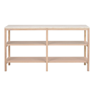 Orwel-konsolipöytä, beige travertiini/valkolakattu tammi, K 75 cm