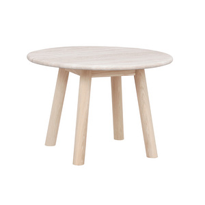Taransay-sohvapöytä, valkolakattu tammi/beige travertiini, ⌀ 60 cm Taransay-sohvapöytä, valkolakattu tammi/beige travertiini, ⌀ 60 cm
