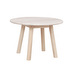 Taransay-sohvapöytä, valkolakattu tammi/beige travertiini, ⌀ 60 cm