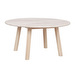 Taransay-sohvapöytä, valkolakattu tammi/beige travertiini, ⌀ 90 cm
