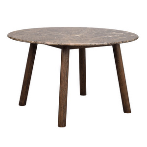 Taransay-ruokapöytä, ruskea tammi/ruskea marmori, Ø 125 cm Taransay-ruokapöytä, ruskea tammi/ruskea marmori, Ø 125 cm