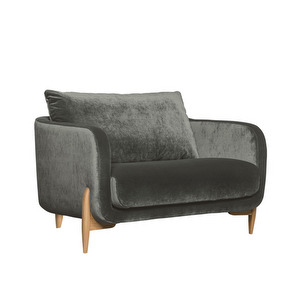 Jenny Armchair, Classic Velvet Fabric 5 Grey, W 117 cm