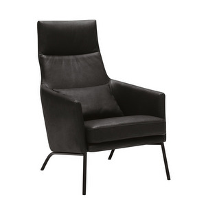 Siri Armchair, Black Aniline Leather