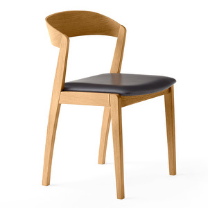 #825 Chair, Black Leather / Lacquered Oak