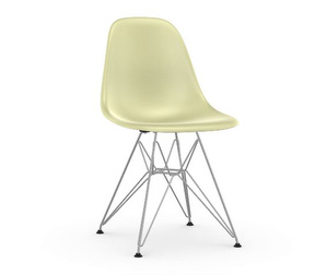 Eames DSR Fiberglass Chair, Parchment/Chrome