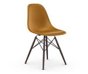 Eames DSW Fiberglass Chair, Ochre Dark/Dark Maple