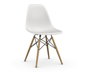 Eames DSW RE -tuoli, cotton white/hunajasaarni