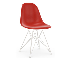 Eames DSR Fiberglass Chair, Red/White