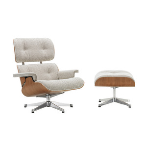 Eames Lounge -nojatuoli ja rahi, kirsikka/Nubia-kangas 03 cream-sand Eames Lounge -nojatuoli ja rahi, kirsikka/Nubia-kangas 03 cream-sand