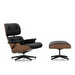 Eames Lounge -nojatuoli ja rahi, Premium-nahka 66 nero / pähkinä