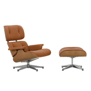 Eames Lounge -nojatuoli ja rahi, Premium-nahka 97 cognac / kirsikka