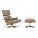 Eames Lounge -nojatuoli ja rahi, Premium-nahka 71 sand / kastanja