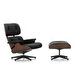 Eames Lounge -nojatuoli ja rahi, Premium-nahka 66 nero / tumma pähkinä