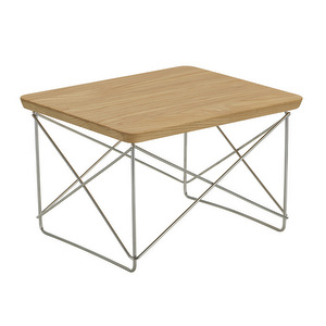 Eames Occasional Table LTR -sivupöytä, kastanja / ruostumaton teräs
