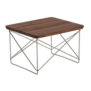 Eames Occasional Table LTR -sivupöytä, tumma pähkinä / ruostumaton teräs