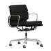 Eames Soft Pad EA217 Office Chair, Black Leather / Polished Aluminium