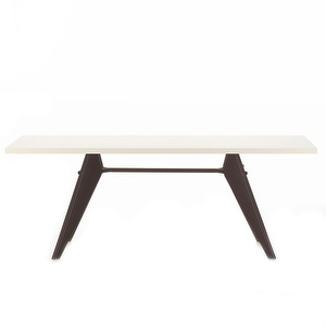 Prouvé EM -ruokapöytä, ivory/musta, 180 x 90 cm