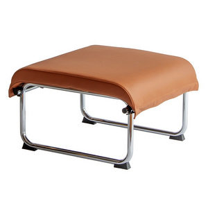 Remmi Footstool, Prestige Leather Cognac / Chrome