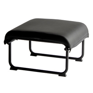 Remmi Footstool, Prestige Leather Black / Black