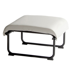 Remmi Footstool, Prestige Leather White / Black
